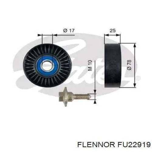 FU22919 Flennor Ролик приводного ремня, паразитный
