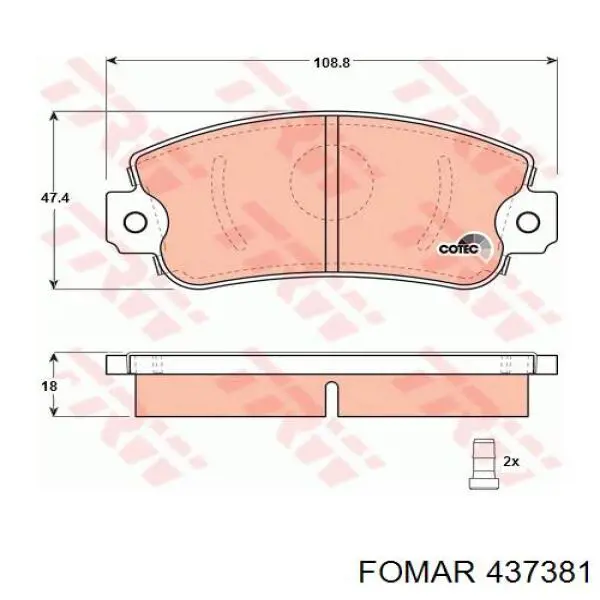 Колодки Fomar Roulunds 437381 цена, от 16.22 USD