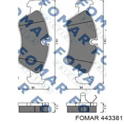 443381 Fomar Roulunds колодки тормозные передние дисковые