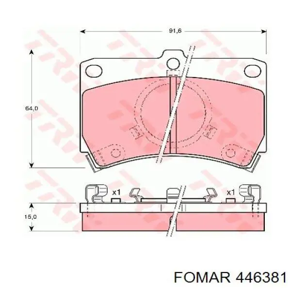 Передние тормозные колодки 490281 Fomar Roulunds