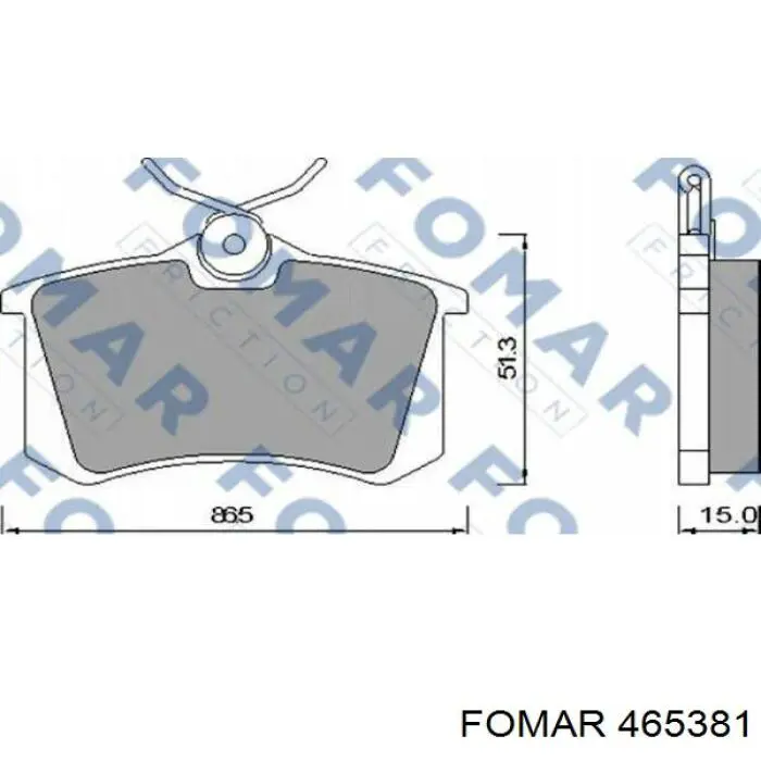 Купить 465381 Fomar Roulunds Колодки тормозные задние, дисковые