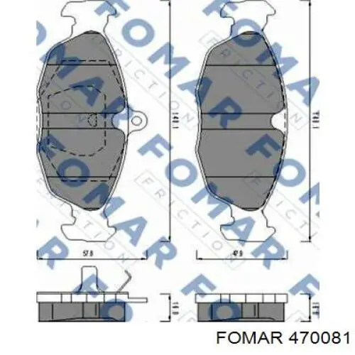 Передние тормозные колодки 470081 Fomar Roulunds