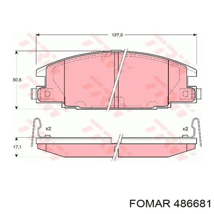 Передние тормозные колодки 486681 Fomar Roulunds