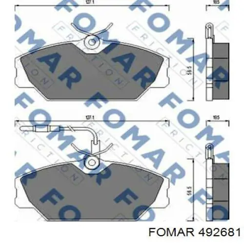 Передние тормозные колодки 492681 Fomar Roulunds