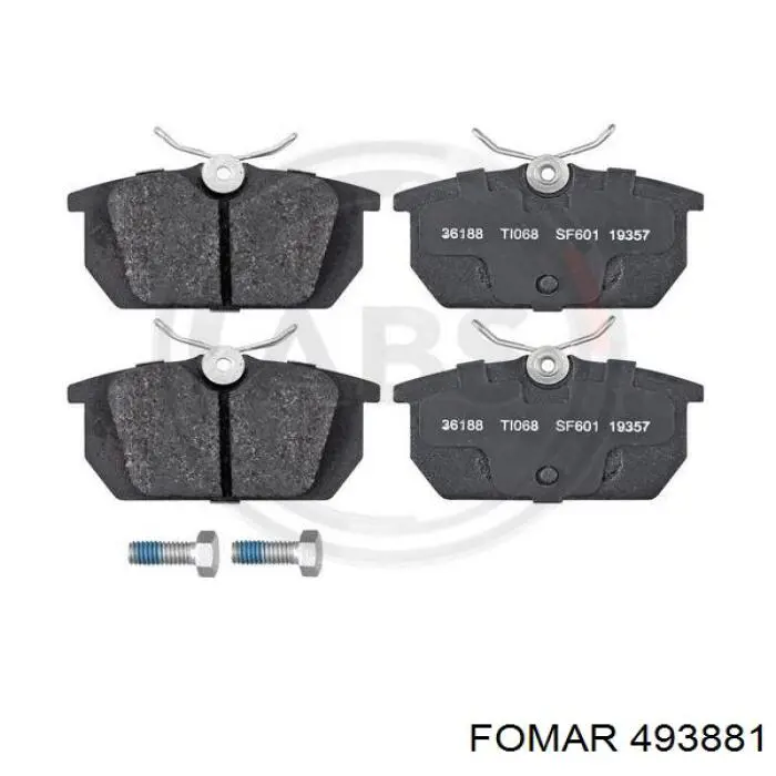 493881 Fomar Roulunds колодки тормозные задние дисковые