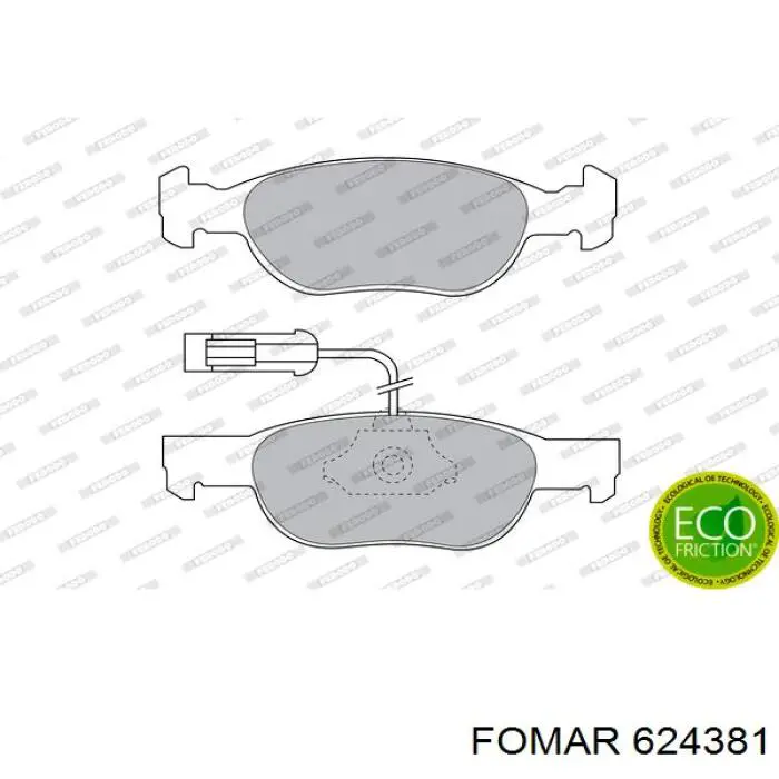 Передние тормозные колодки 624381 Fomar Roulunds