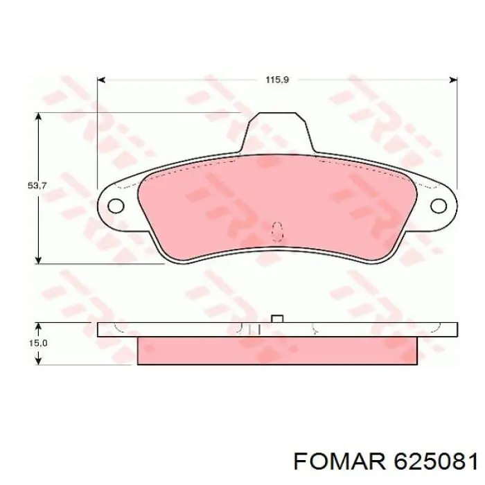 Задние тормозные колодки 625081 Fomar Roulunds