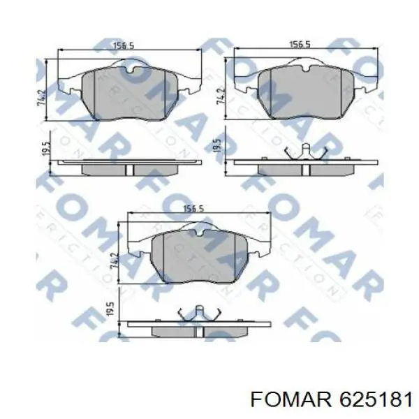 Колодки Fomar Roulunds 625181 цена, от 24.22 USD