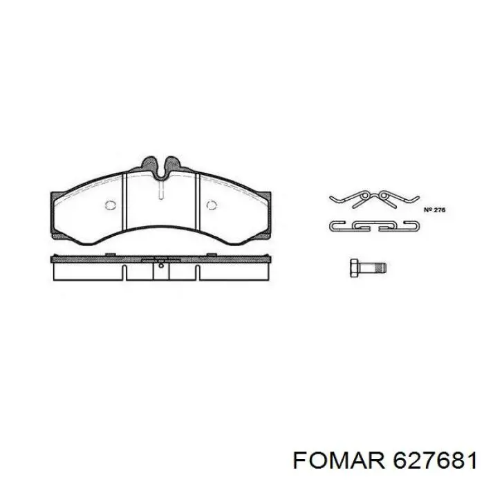 Передние тормозные колодки 627681 Fomar Roulunds