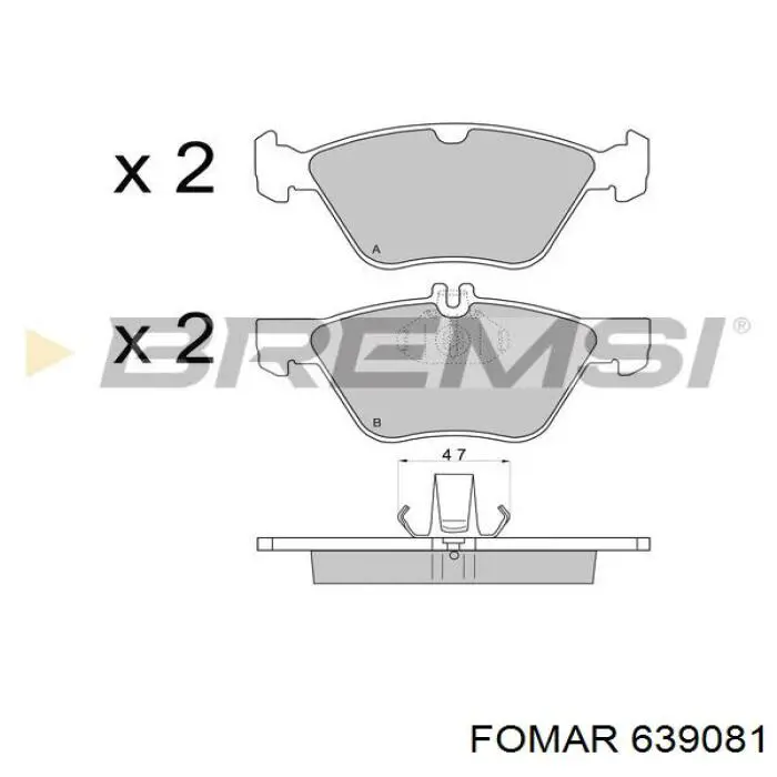 Передние тормозные колодки 639081 Fomar Roulunds