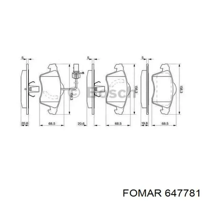 647781 Fomar Roulunds Колодки передние