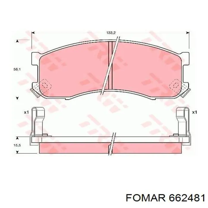 Передние тормозные колодки 662481 Fomar Roulunds