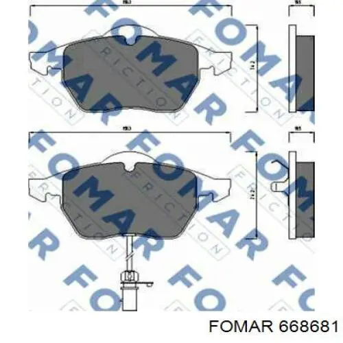 668681 Fomar Roulunds колодки тормозные передние дисковые