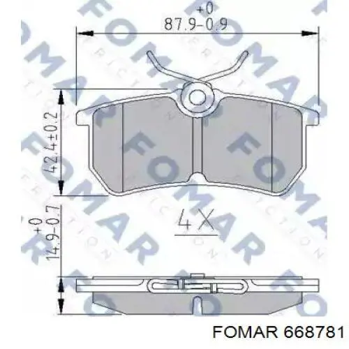 Задние тормозные колодки 5382847 Ford