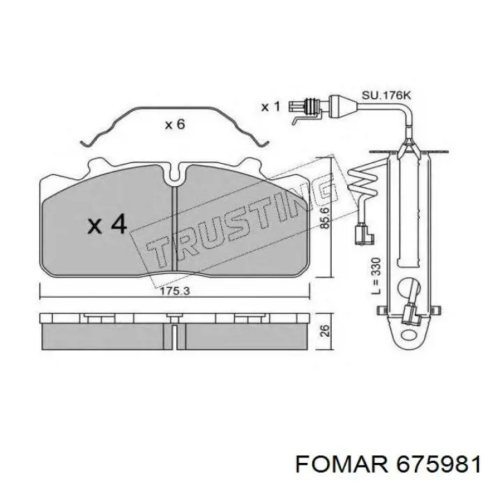 Колодки Fomar Roulunds 675981 цена, от 56.94 USD