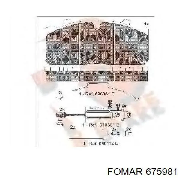 Купить 675981 Fomar Roulunds Колодки тормозные