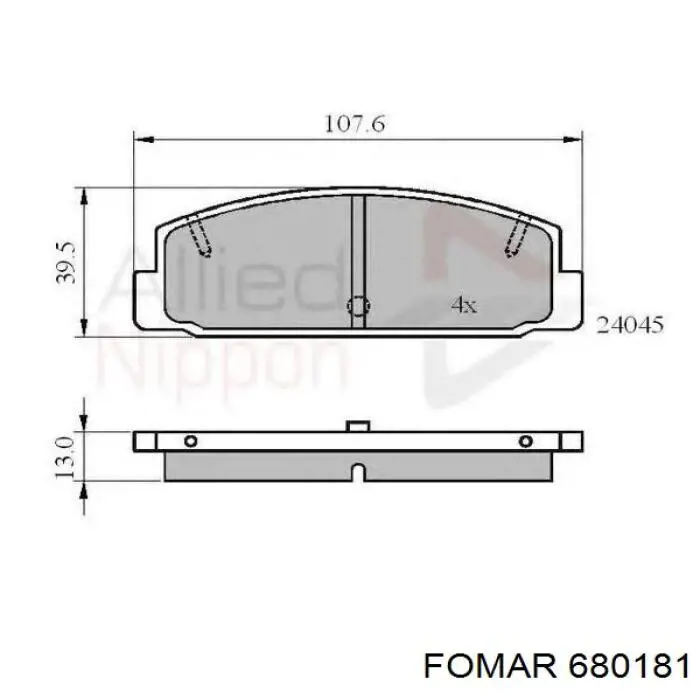 Купить 74619 Asam Колодки тормозные задние, дисковые
