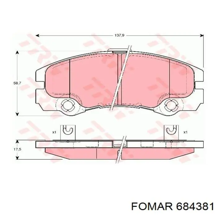 Передние тормозные колодки 684381 Fomar Roulunds