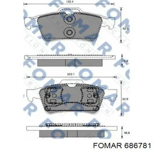 Задние тормозные колодки 686781 Fomar Roulunds