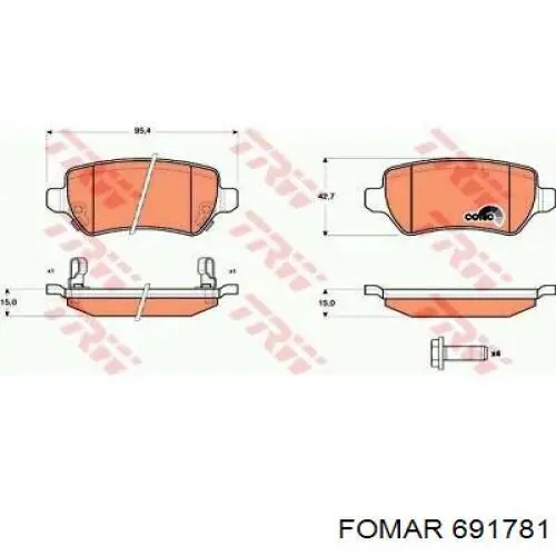 Колодки дисковые  Fomar Roulunds 691781 цена, от 18.45 USD