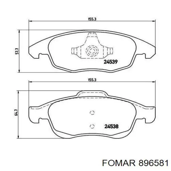 Купить 896581 Fomar Roulunds Колодки тормозные задние, дисковые