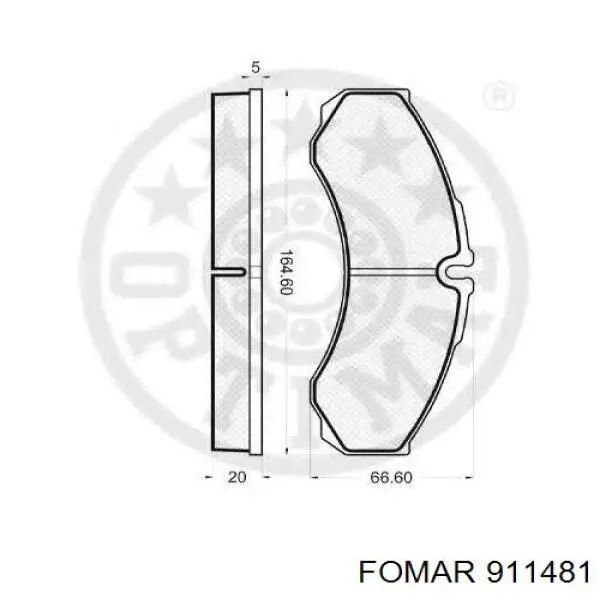 Купить 911481 Fomar Roulunds Колодки тормозные задние, дисковые