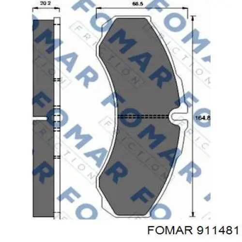 Задние тормозные колодки 911481 Fomar Roulunds