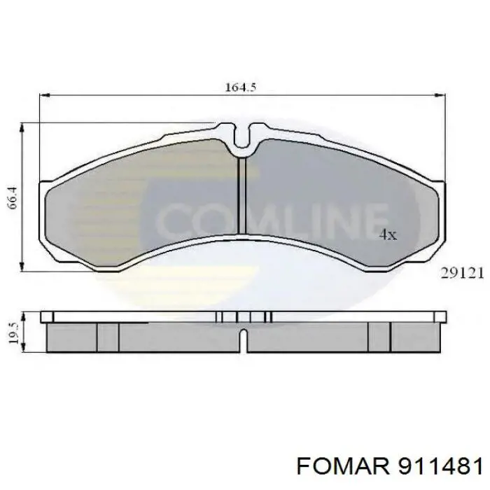 911481 Fomar Roulunds Колодки тормозные дисковые комплект