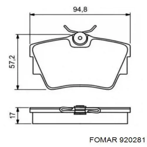 Задние тормозные колодки 920281 Fomar Roulunds