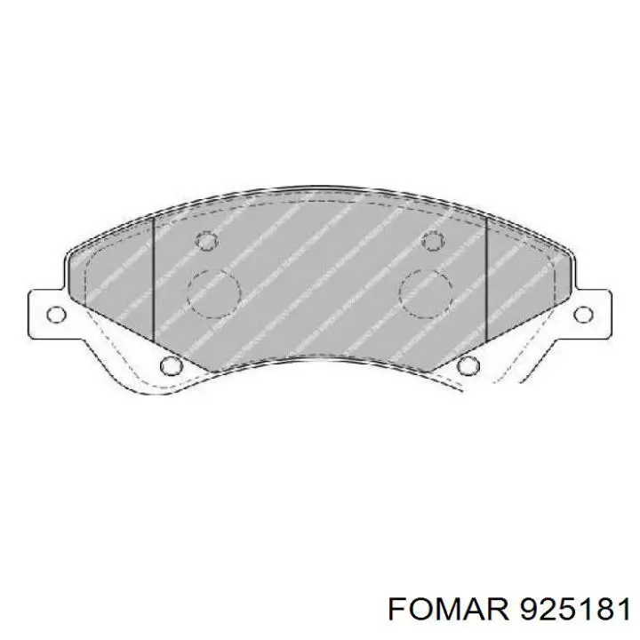 Передние тормозные колодки 925181 Fomar Roulunds