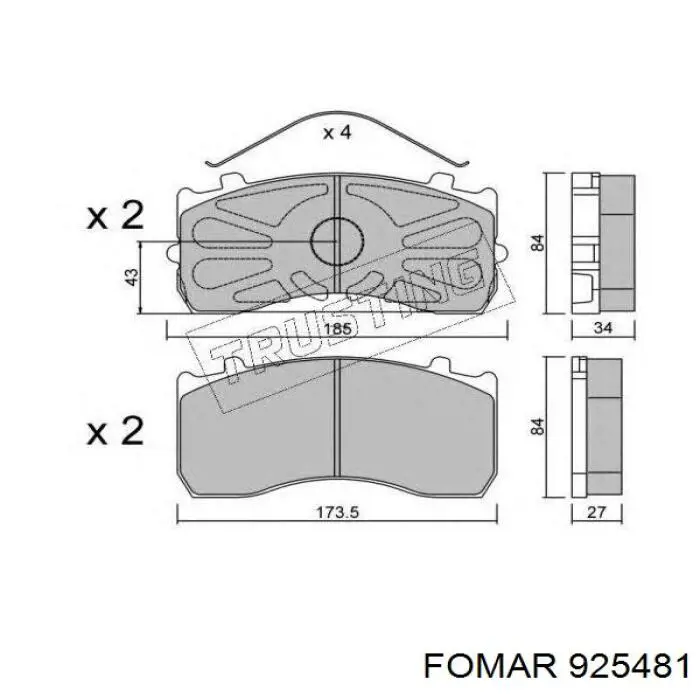 Колодки Fomar Roulunds 925481 цена, от 58.26 USD