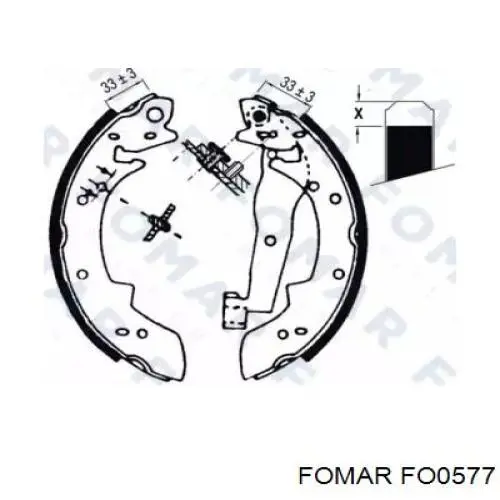 Задние барабанные колодки FO0577 Fomar Roulunds