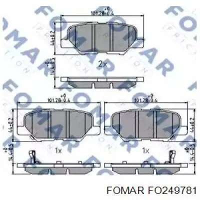 FO249781 Fomar Roulunds колодки тормозные задние дисковые