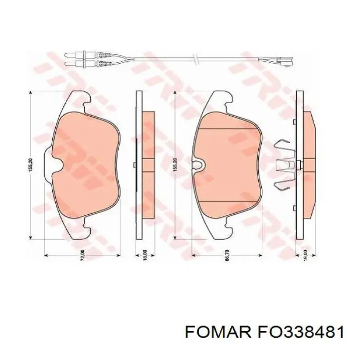 FO338481 Fomar Roulunds Колодки передние