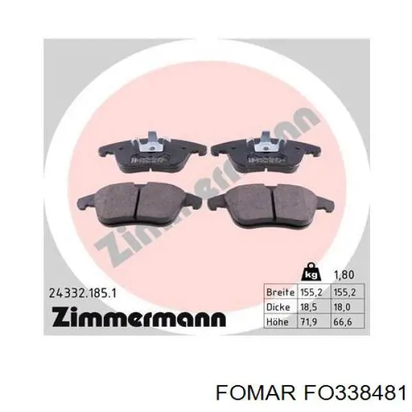Купить FO338481 Fomar Roulunds Колодки тормозные