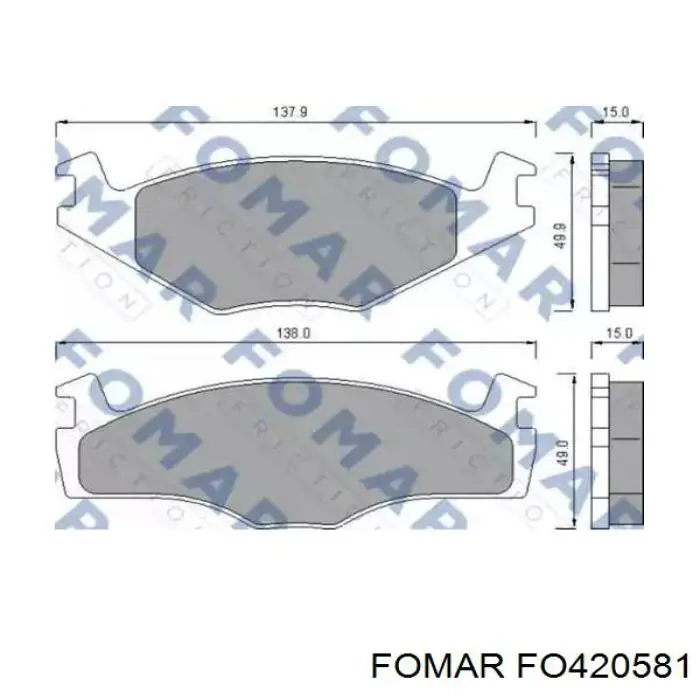 Колодки дисковые  Fomar Roulunds 420581 цена, от 14.27 USD