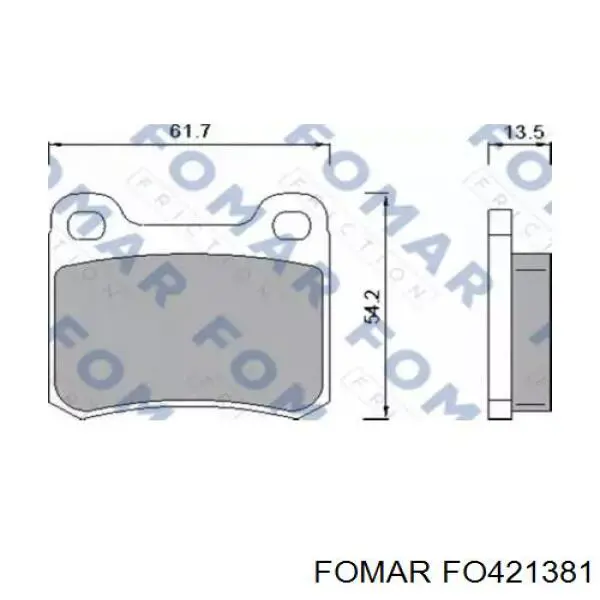 Задние тормозные колодки FO421381 Fomar Roulunds