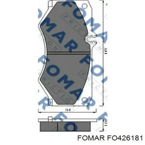 FO426181 Fomar Roulunds колодки тормозные передние дисковые