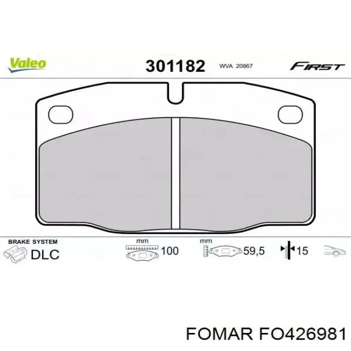 Колодки гальмівні передні, дискові FO426981 Fomar Roulunds