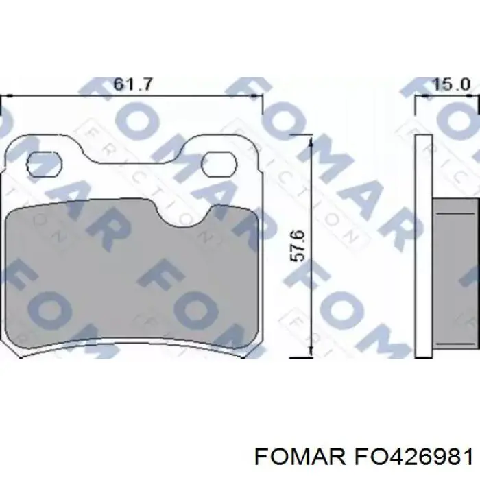 Колодки гальмівні передні, дискові FO426981 Fomar Roulunds