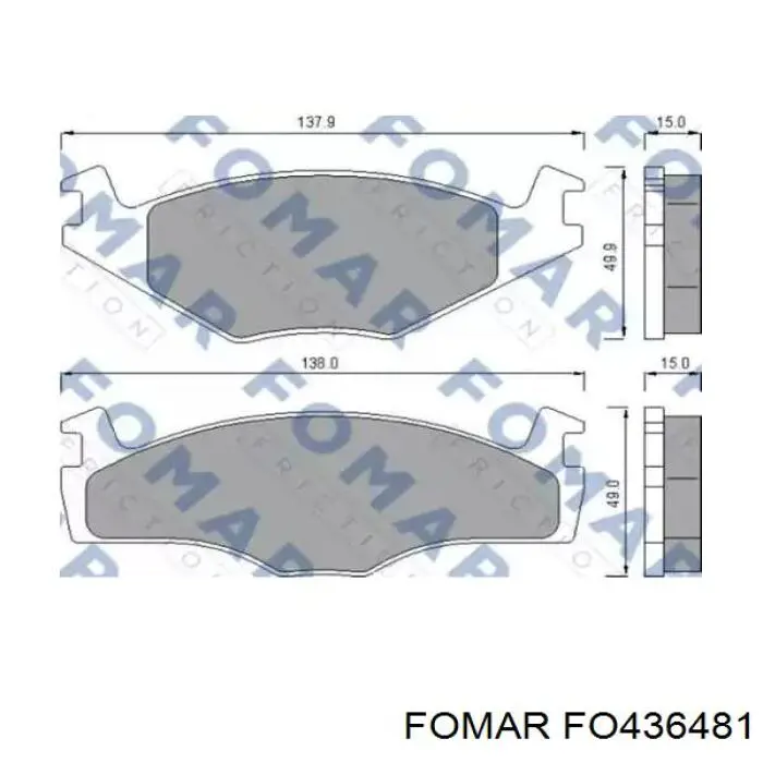 Передние тормозные колодки FO436481 Fomar Roulunds