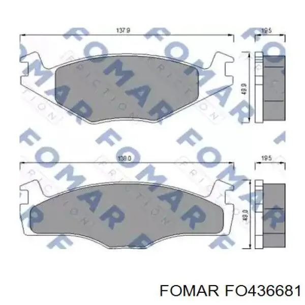 FO 436681 Fomar Roulunds sapatas do freio dianteiras de disco