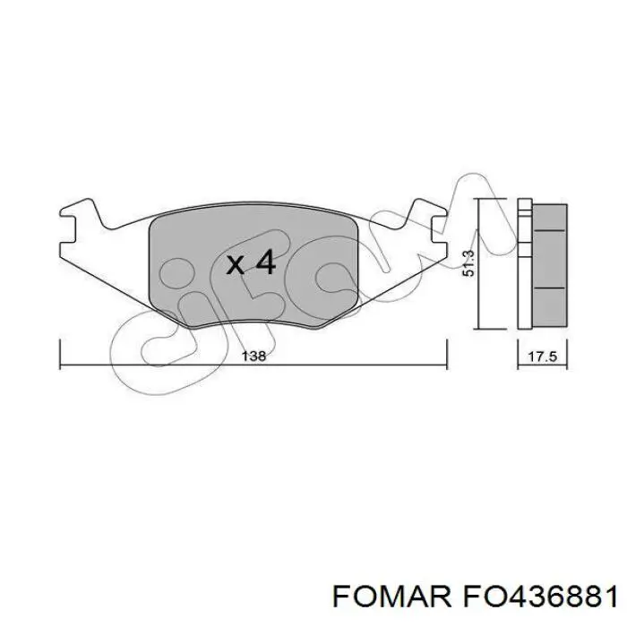 Колодки Fomar Roulunds FO436881 цена, от 12.16 USD