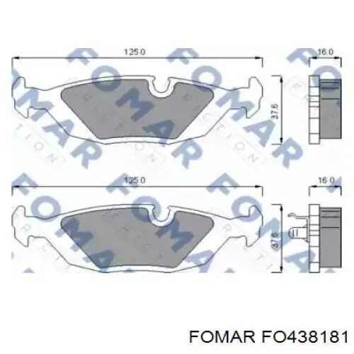 Задние тормозные колодки FO438181 Fomar Roulunds