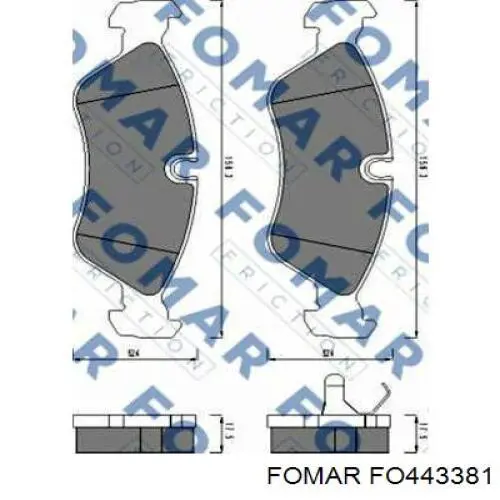 FO 443381 Fomar Roulunds sapatas do freio dianteiras de disco
