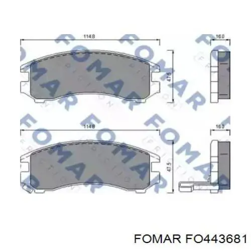 FO443681 Fomar Roulunds колодки тормозные передние дисковые
