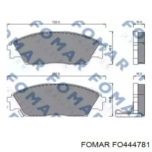 FO444781 Fomar Roulunds колодки тормозные передние дисковые