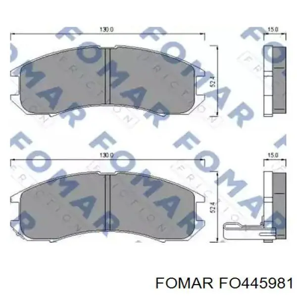 Задние тормозные колодки FO445981 Fomar Roulunds
