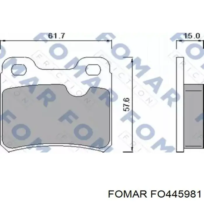 FO 445981 Fomar Roulunds sapatas do freio traseiras de disco