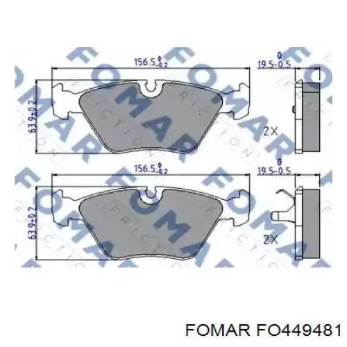 Pastillas de freno delanteras FO449481 Fomar Roulunds